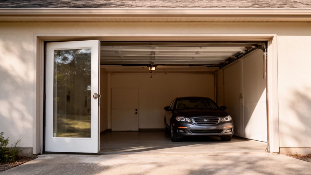 Brama garażowa uchylna z drzwiami