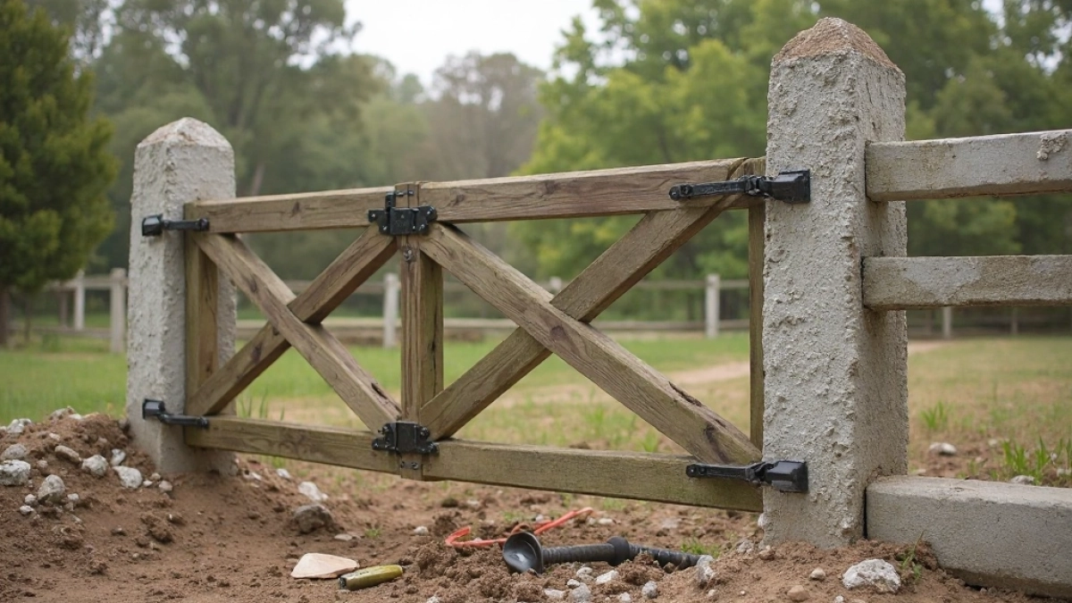 Montaż bramy dwuskrzydłowej do słupków betonowych