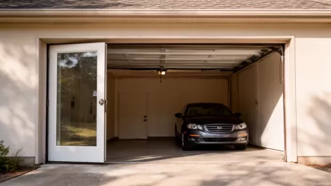 Brama garażowa uchylna z drzwiami