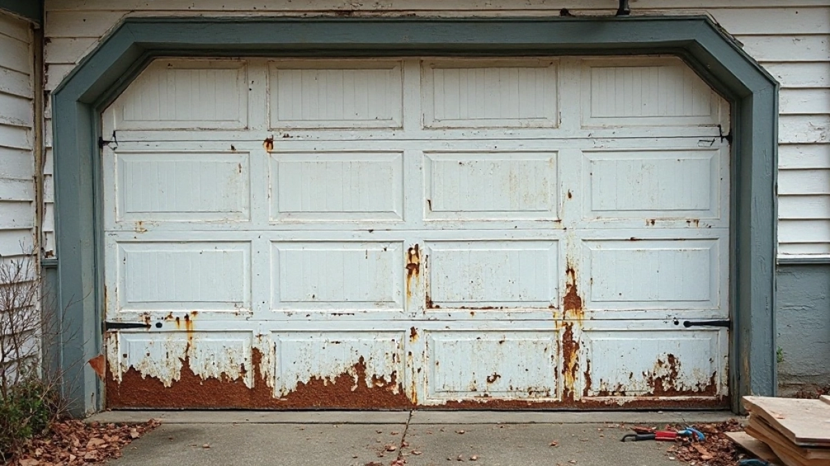 Wymiana okleiny na bramie garażowej